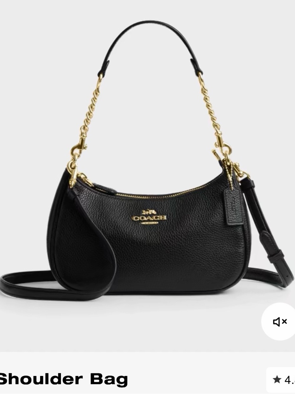 NWT Coach Teri Shoulder Bag | Refined Pebble Leather | Dust Bag Included - Picture 2 of 16